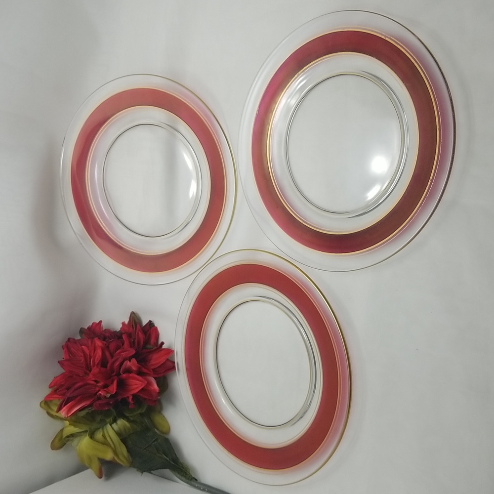Seneca Ruby Flash & Gold Salad Plates